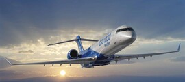 emplacement de jet privé, CRJ 200 intérieur, sièges en cuir gris.
